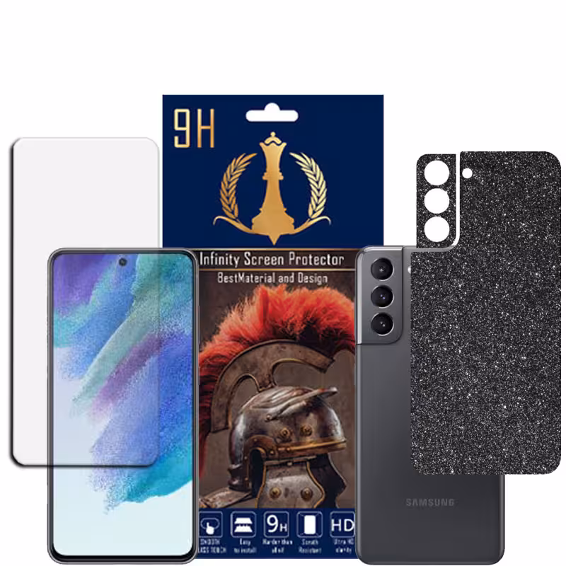 برچسب پوششی اینفینیتی مدل PRO MAX مناسب برای گوشی موبایل سامسونگ GALAXY S21 به همراه محافظ صفحه نمایش