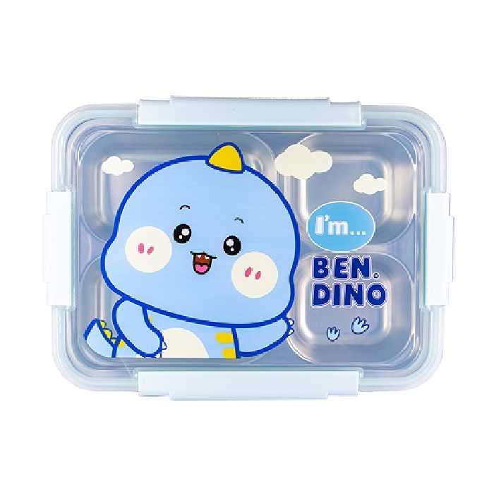 لانچ باکس استیل کودک 4 خانه فانتزی طرح حیوانات