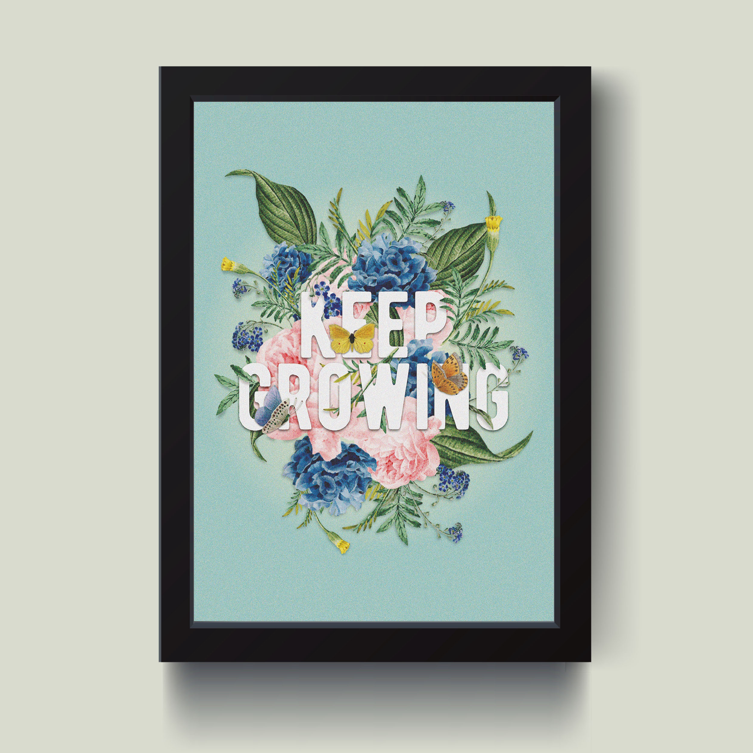 تابلو مدل مینیمال انگیزشی Keep Growing کدS1640-b