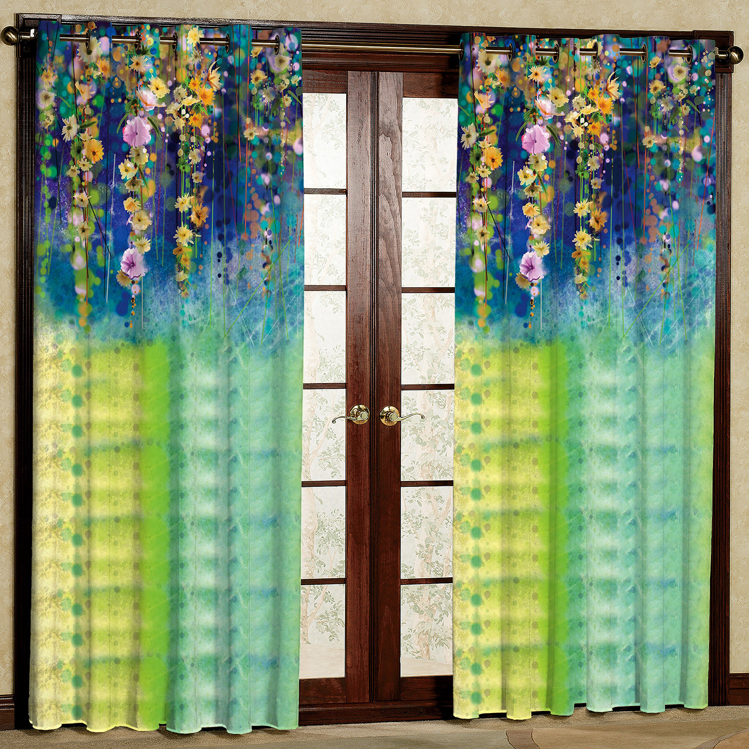 پرده مدل گل آویزی هازان پانچی کد 1335 سایز 140x200 سانتی متر