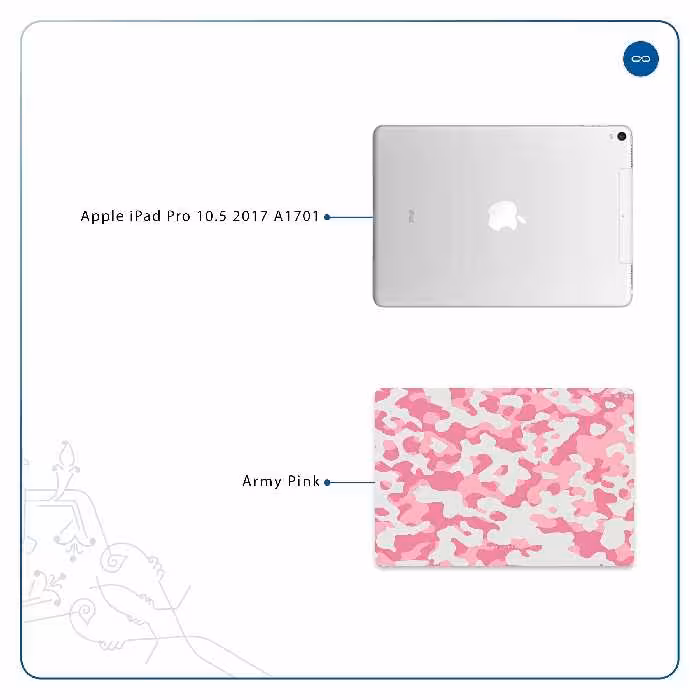 برچسب پوششی ماهوت مدل Army-Pink مناسب برای تبلت اپل iPad Pro 10.5 2017 A1701