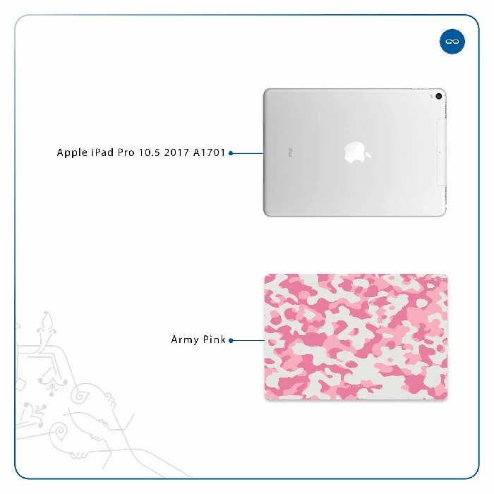 برچسب پوششی ماهوت مدل Army-Pink مناسب برای تبلت اپل iPad Pro 10.5 2017 A1701