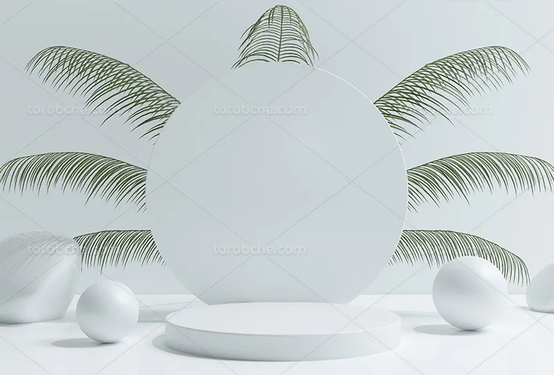 بک دراپ عکاسی محصولات با برگ سبز رنگ | گرافیک با طعم تربچه