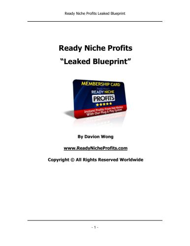 خرید و دانلود نسخه کامل کتاب Ready Niche Profits Leaked Blueprint