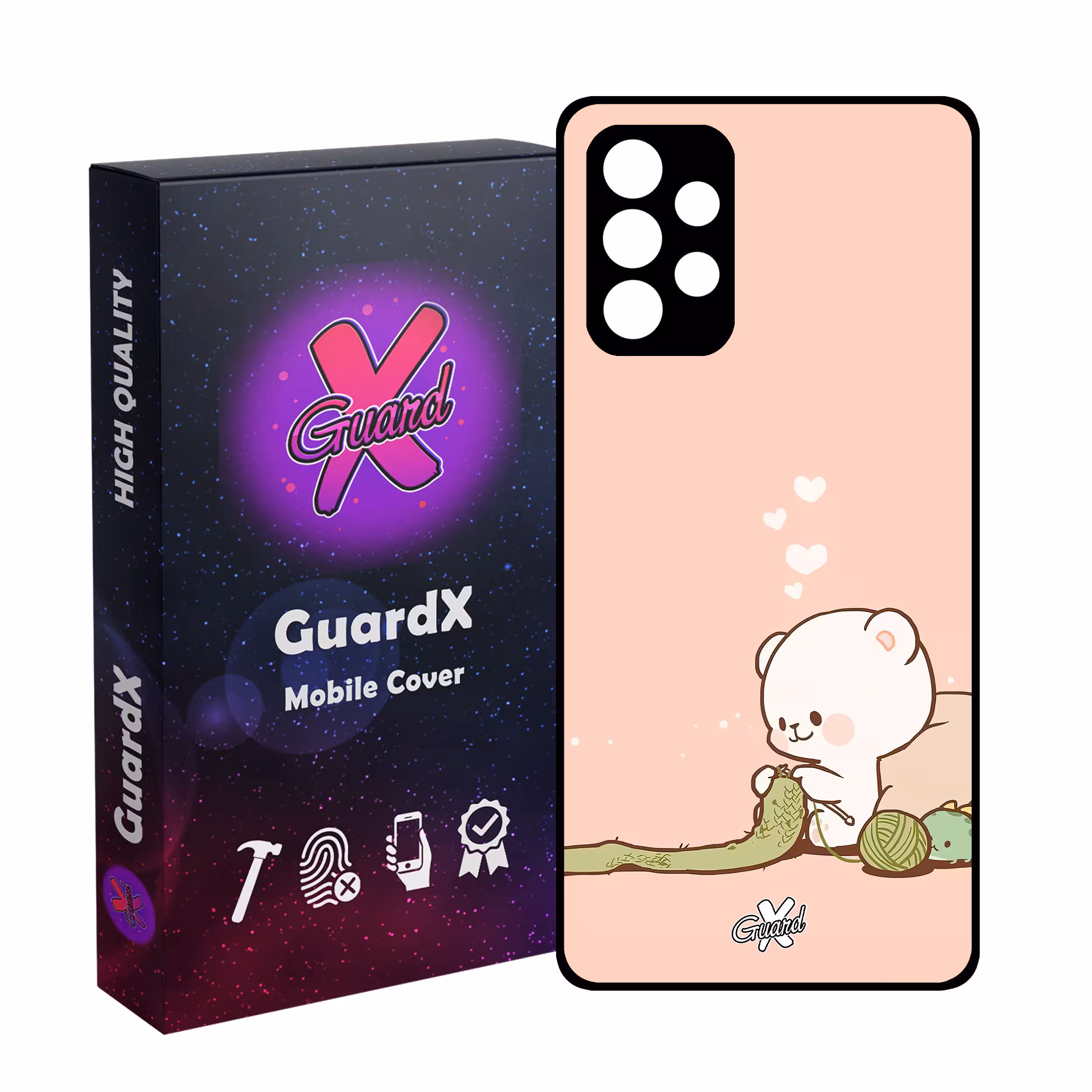 کاور گارد ایکس طرح خرس 2 مدل Glass10489 مناسب برای گوشی موبایل سامسونگ Galaxy A72