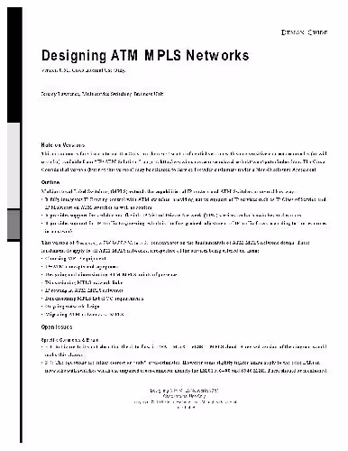 خرید و دانلود نسخه کامل کتاب Cisco Designing ATM MPLS Networks