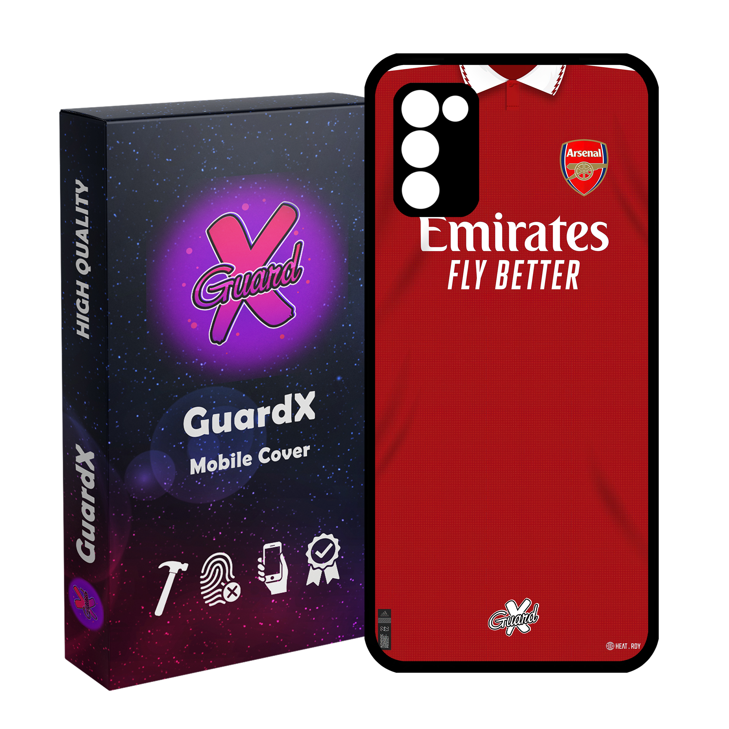 کاور گارد ایکس طرح آرسنال مدل Glass10467 مناسب برای گوشی موبایل سامسونگ Galaxy A03S/A02S/M02S/F02S