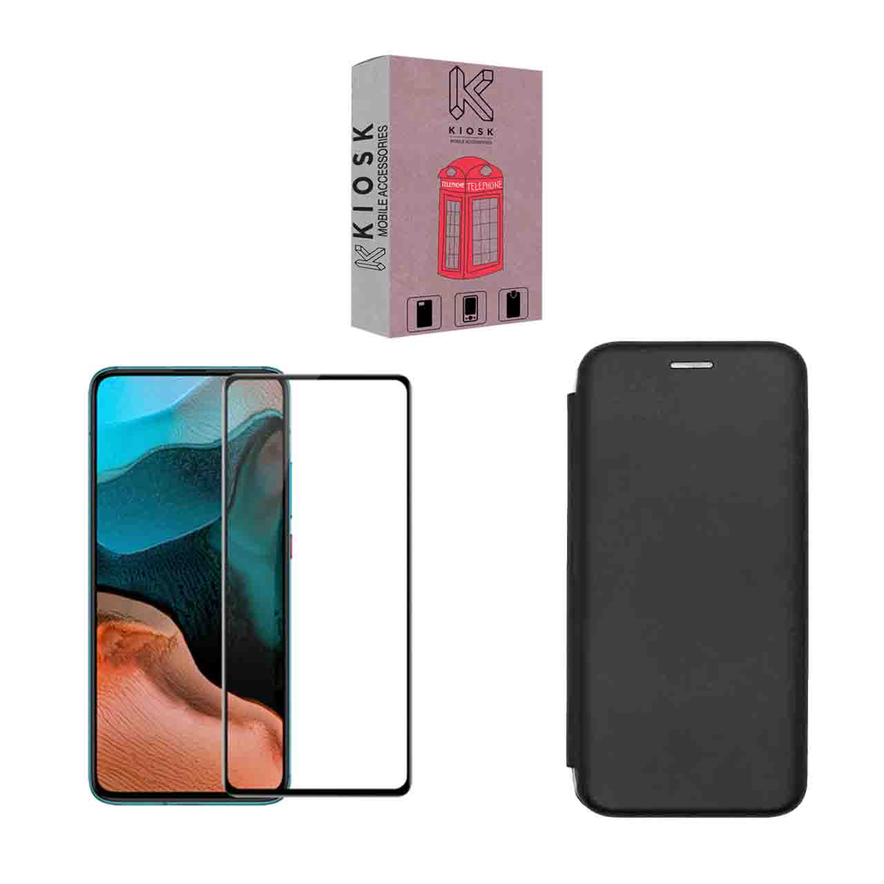  کیف کلاسوری کیوسک مدل KMGNT-KGF-1 مناسب برای گوشی موبایل شیائومی Mi 10/Mi 10 Pro به همراه محافظ صفحه نمایش