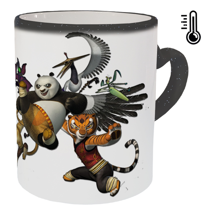 ماگ حرارتی مدل دسته قلبی اکلیلی طرح پاندا کنگ فو کار کد 70