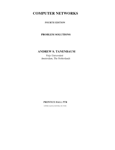 خرید و دانلود نسخه کامل کتاب Computer Network Solution 4th Ed.