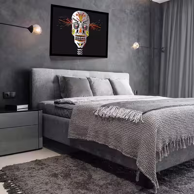 تابلو مدل skull and gun کد F-17002