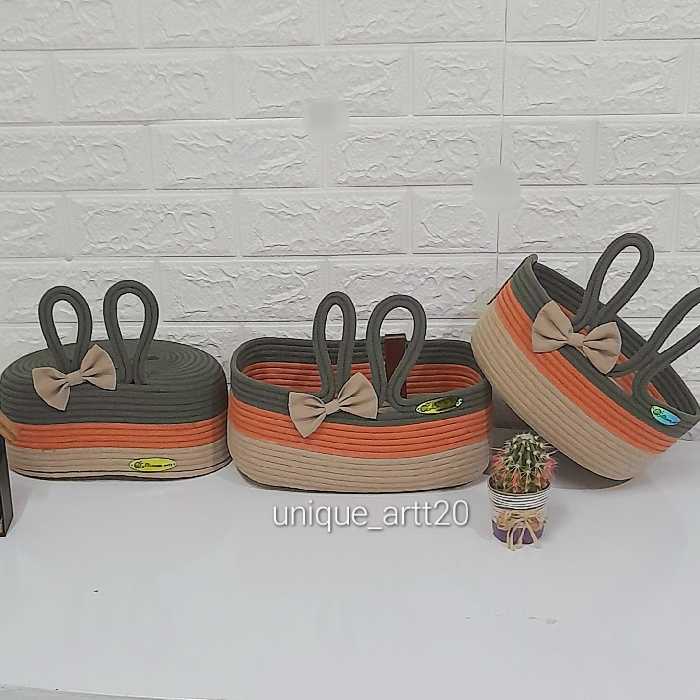 ست سه تکه  ی قیطان .سبدقیطان .سبد قیطان .باکس لوسیون .باکس پوشک .سبدپوشک