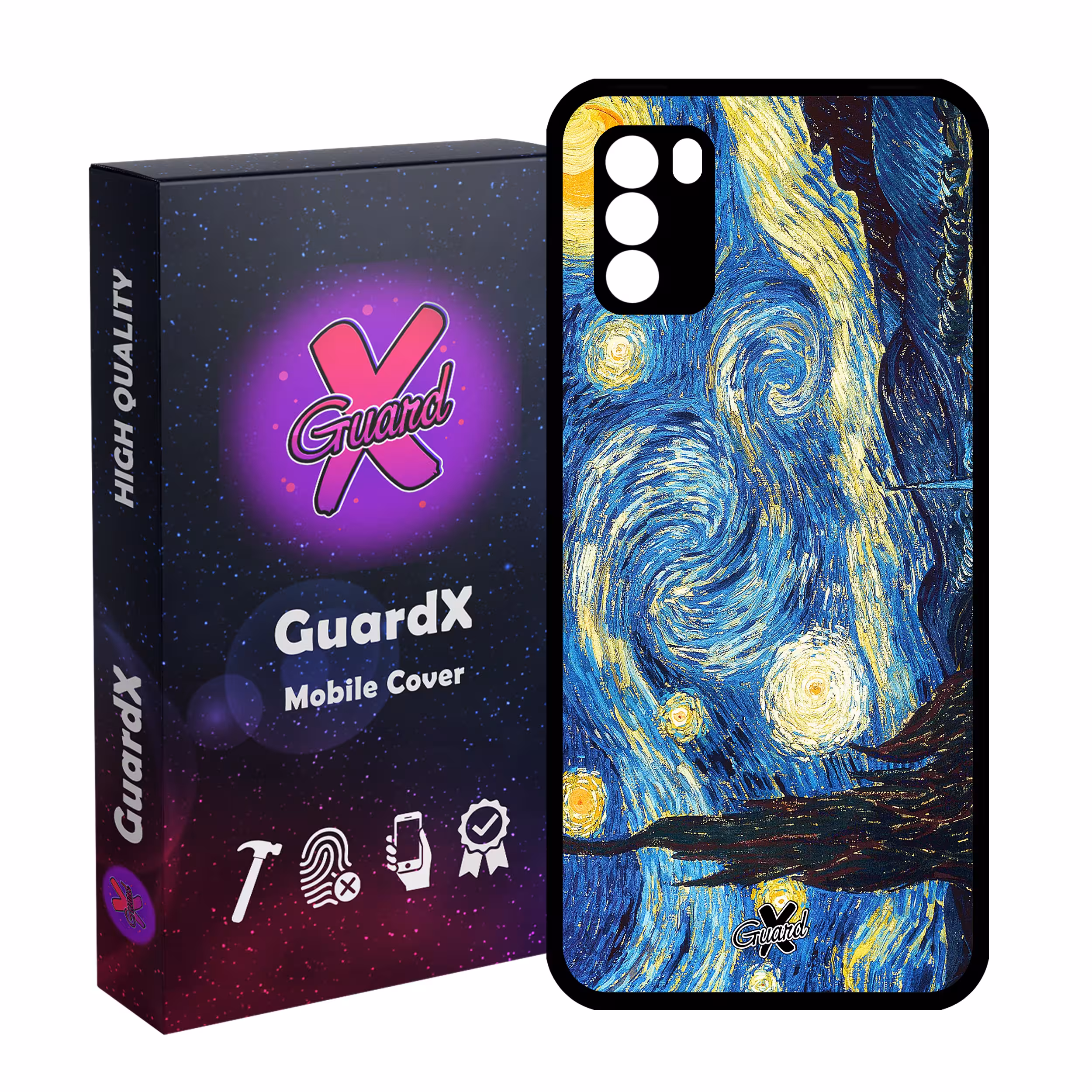 کاور گارد ایکس طرح Starry Night مدل Glass10110 مناسب برای گوشی موبایل شیائومی Poco M3