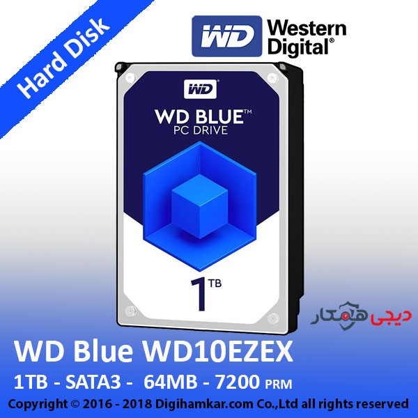 هارددیسک اینترنال وسترن دیجیتال مدل Blue WD10EZEX ظرفیت 1 ترابایت