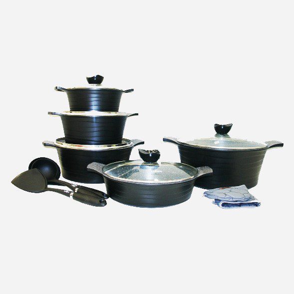 سرویس قابلمه 13 پارچه لاین مشکی یونیک کد 7898