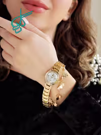خرید ساعت زنانه NK بند ریز بند باز آویز دار رنگ ثابت صفحه گرد دارای رنگبندی کد 1921153 - ردگل