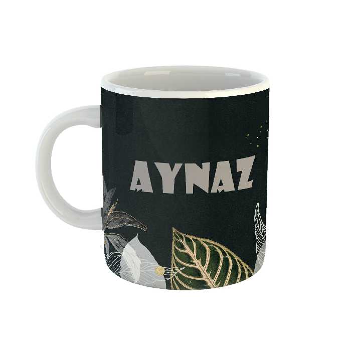 ماگ طرح اسم آیناز مدل برگ کد 421