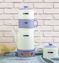 ست چای خوری پیزا سفید بنفش