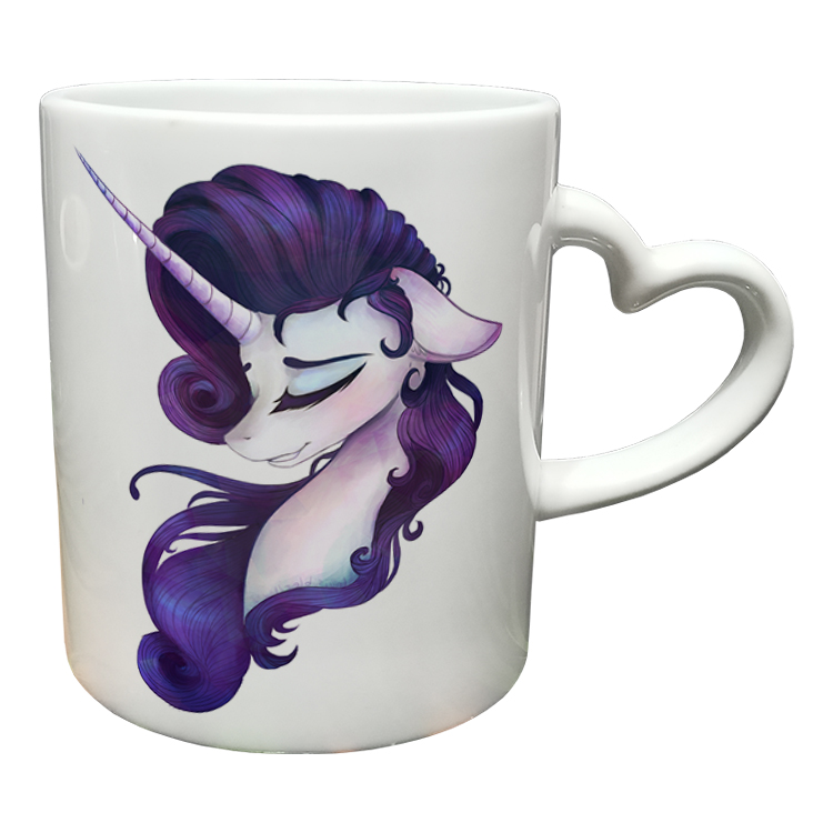 ماگ مدل دسته قلبی طرح یونیکورن کد 29