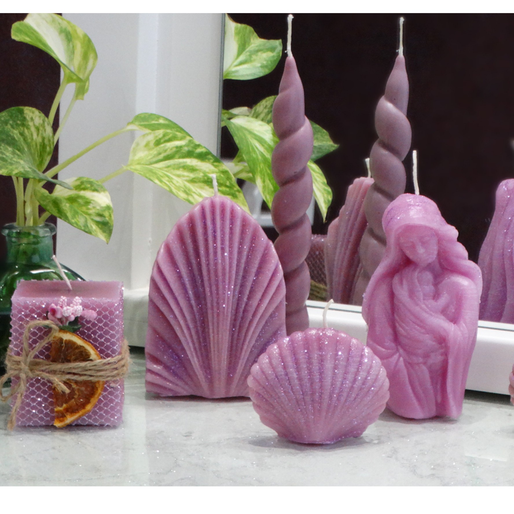 شمع پنج تکه بنفش