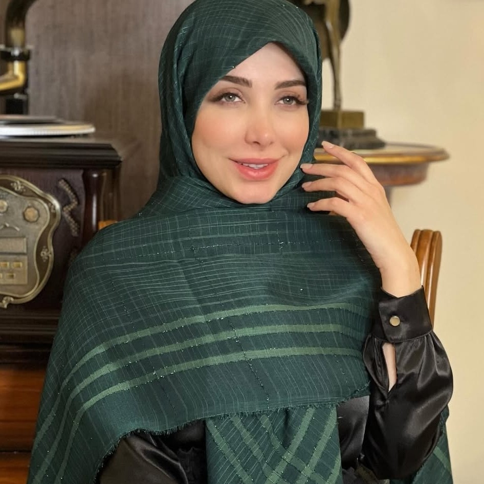 روسری نخی تابستانه قواره بزرگ لمه دار