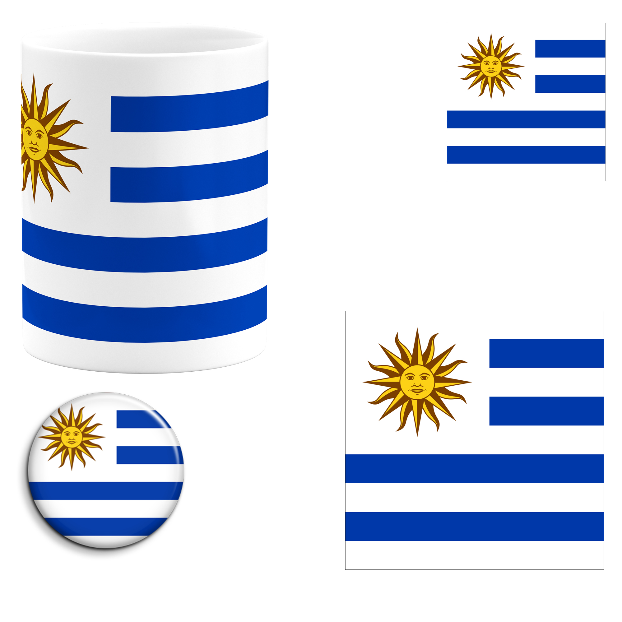 ست هدیه ماگ طرح پرچم اروگوئه مدل Uruguay کد 01