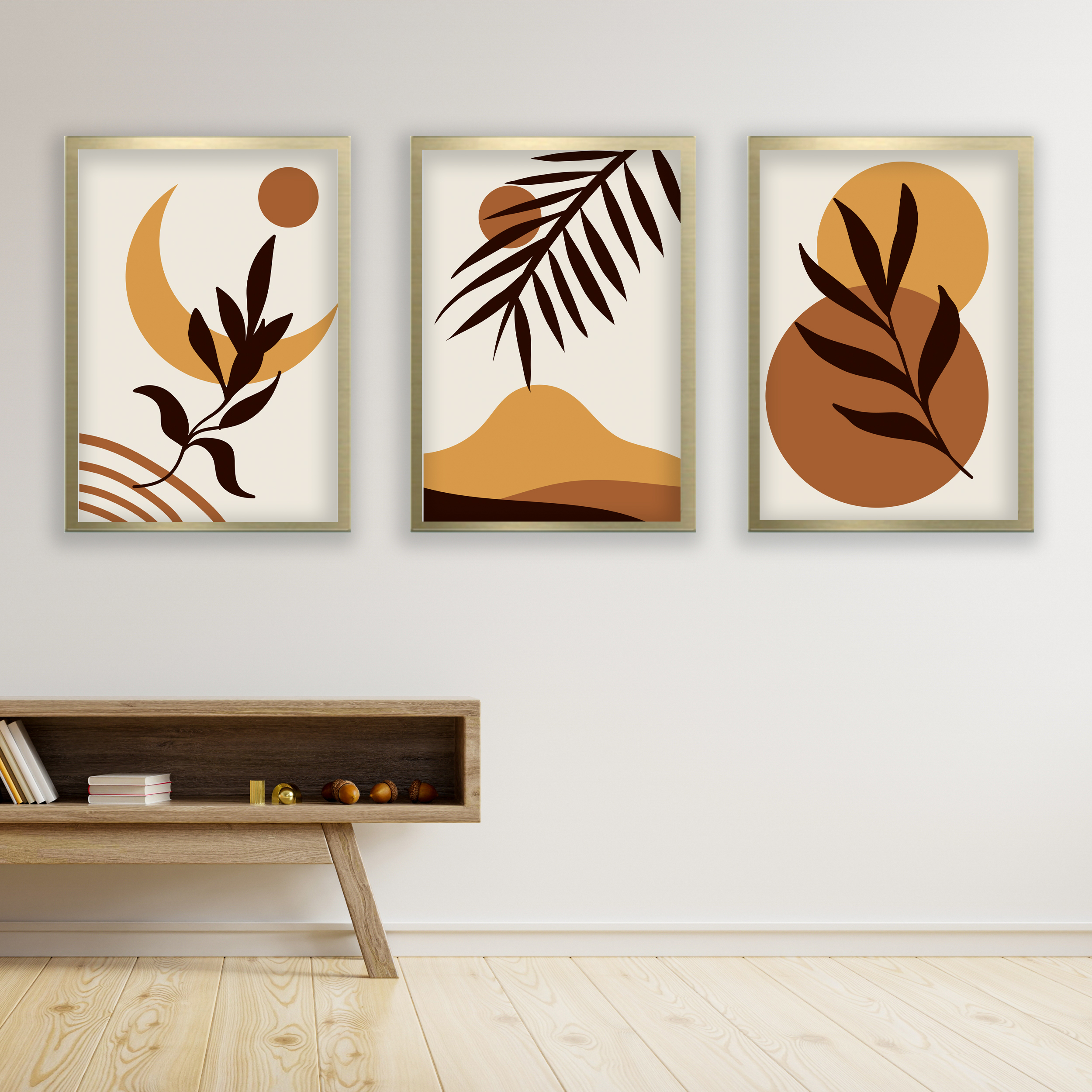 تابلو مدل مینیمال دکوراتیو کد LA-G30119 مجموعه 3 عددی