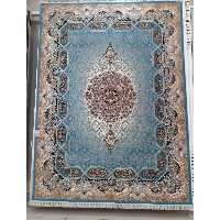 فرش ماشینی 1200 شانه اصل تراکم 3600 طرح هالیدی زمینه آبی 12 متری جنس اکرولیک