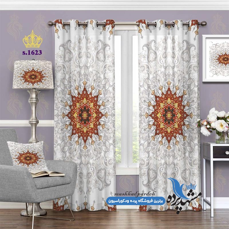 پرده پانچ اسلیمی طرح شمسه کد s-1623