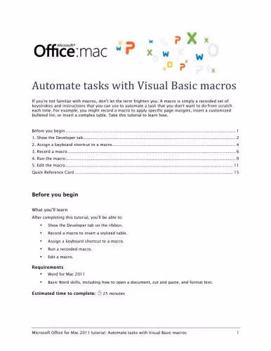 خرید و دانلود نسخه کامل کتاب Microsoft Office for Mac 2011 tutorial: Automate tasks with Visual Basic macros