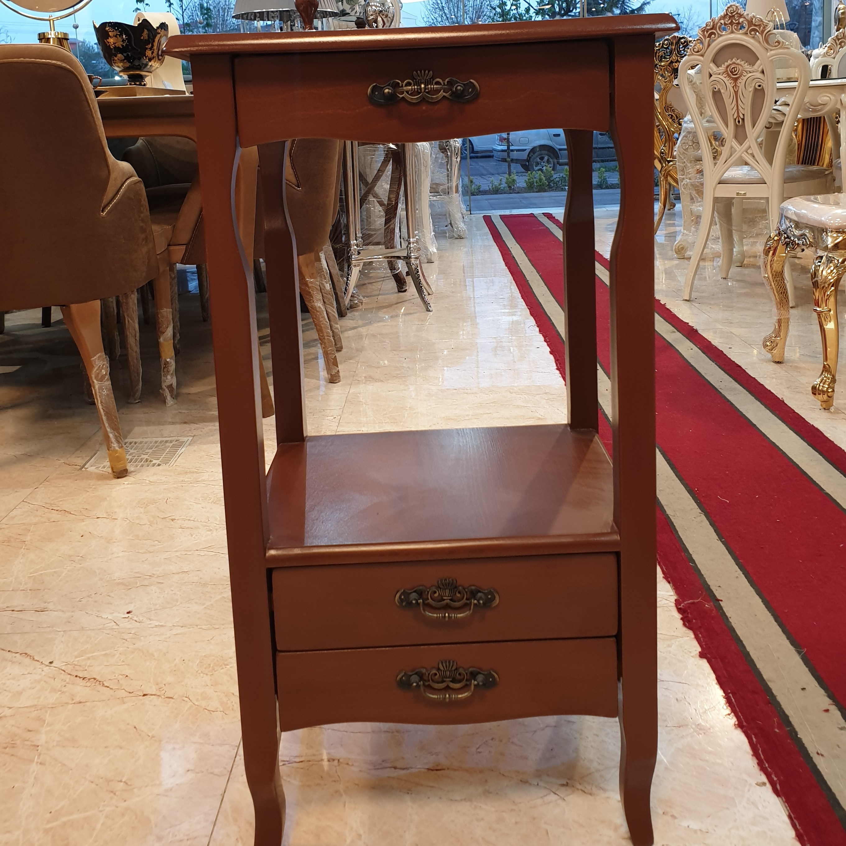 میز تلفن یا کنار سالنی سه کشو شیک