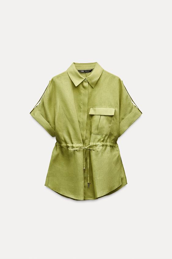 پیراهن زنانه زارا LINEN SAFARI PRINT SHIRT | تهران زارا TehranZara