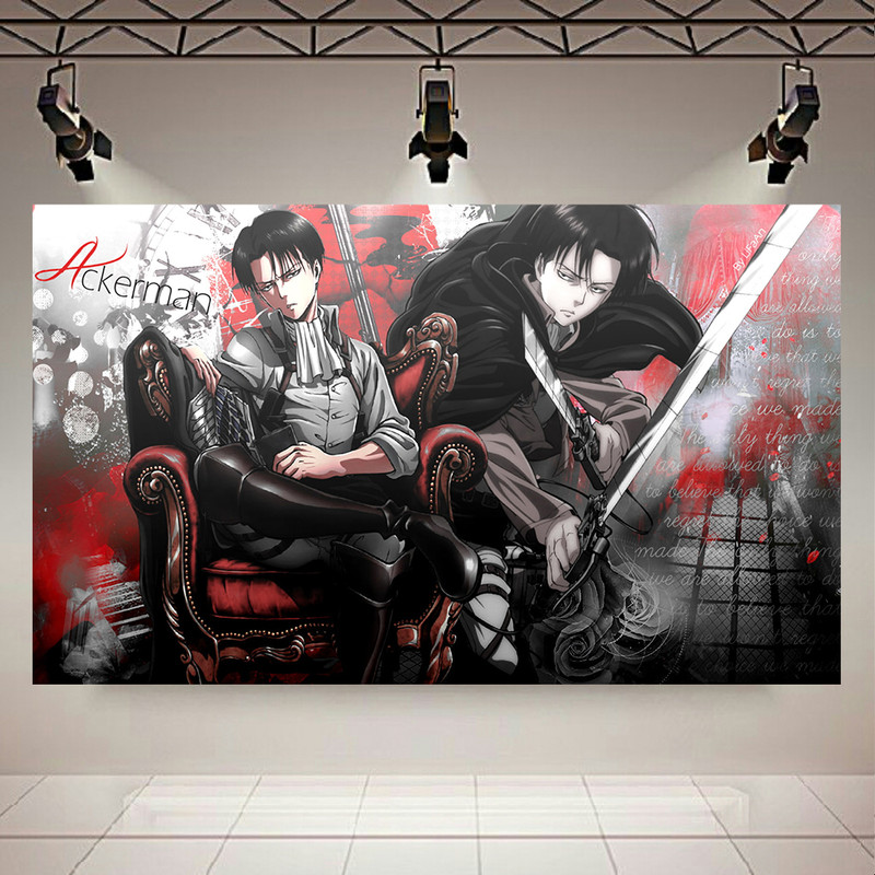 تابلو شاسی طرح انیمه Attack on TITAN مدل Levi Ackerman کد AR542 | دنیای قاب