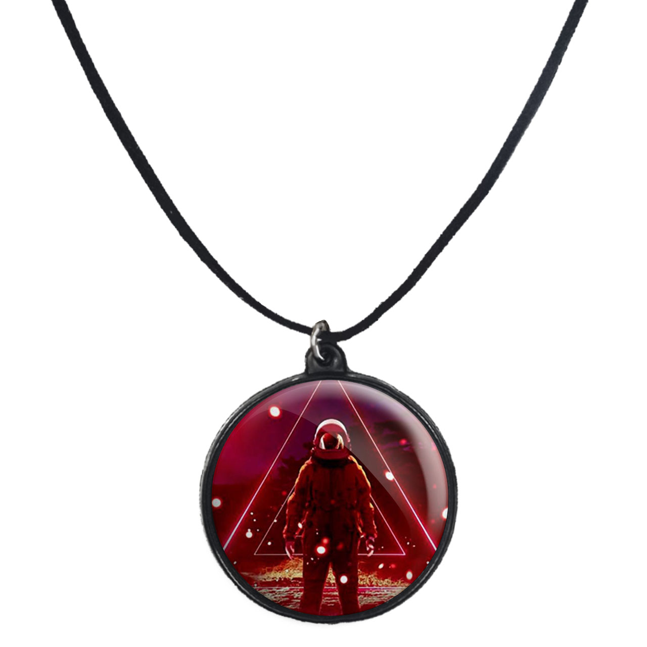 گردنبند پرمانه طرح فضانورد کد pmb.10397 مدل دو طرفه