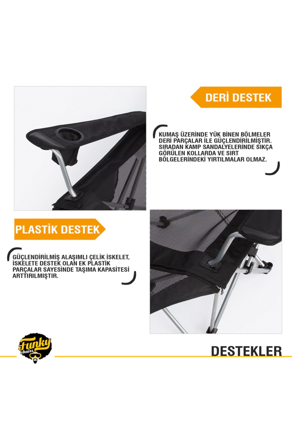 صندلی کمپ مشکی سیاه تنبل 3 به علاوه اردوگاه فانکی چیز Funky Chairs