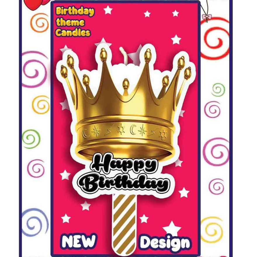 شمع تم تولد پارافین(شخصیت) تاج Crown تک و عمده(24 عدد)