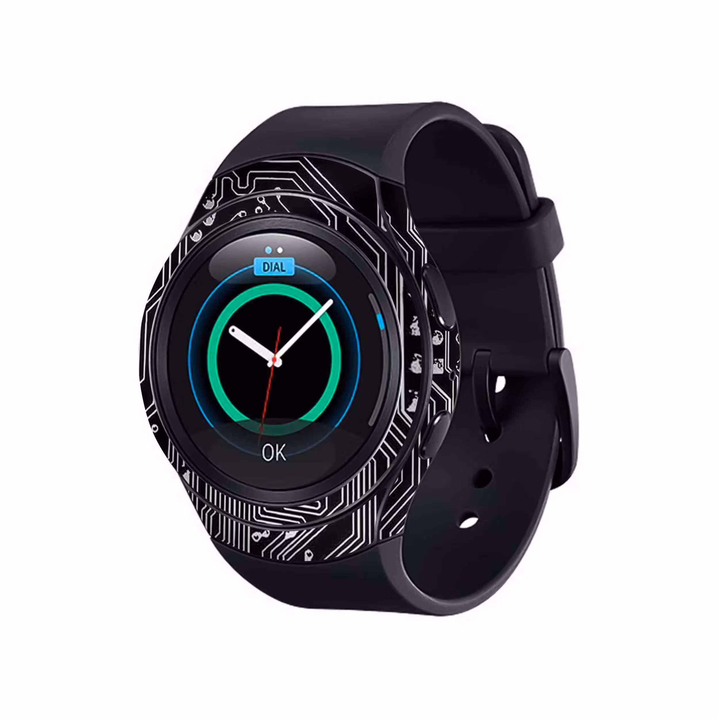 برچسب ماهوت طرح Black_Printed_Circuit_Board مناسب برای ساعت هوشمند سامسونگ Galaxy Gear S2