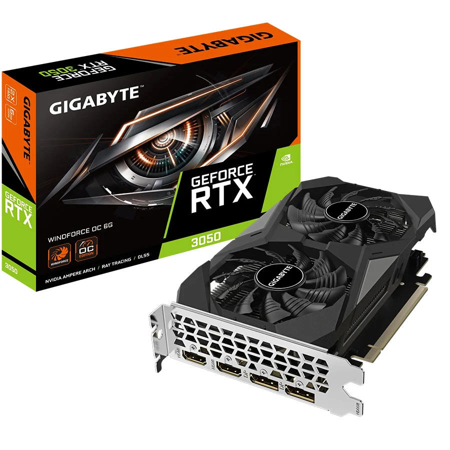کارت گرافیک گیگابایت مدل GeForce RTX 3050 WINDFORCE OC 6G