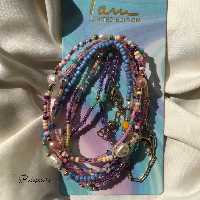 پک دستبند کریستال رنگی و زنجیر دیپلمات Hulupuart