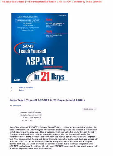 خرید و دانلود نسخه کامل کتاب Sams Teach Yourself ASP.NET in 21 Days