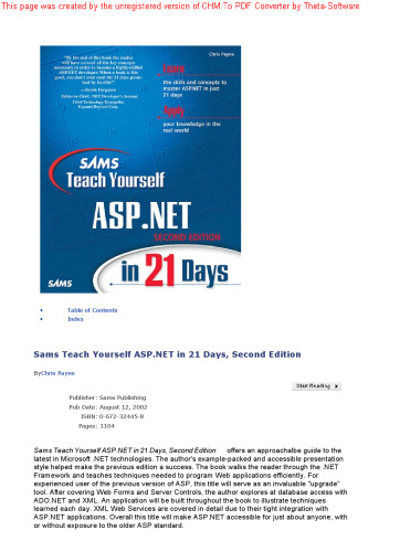 خرید و دانلود نسخه کامل کتاب Sams Teach Yourself ASPNET in 21 Days