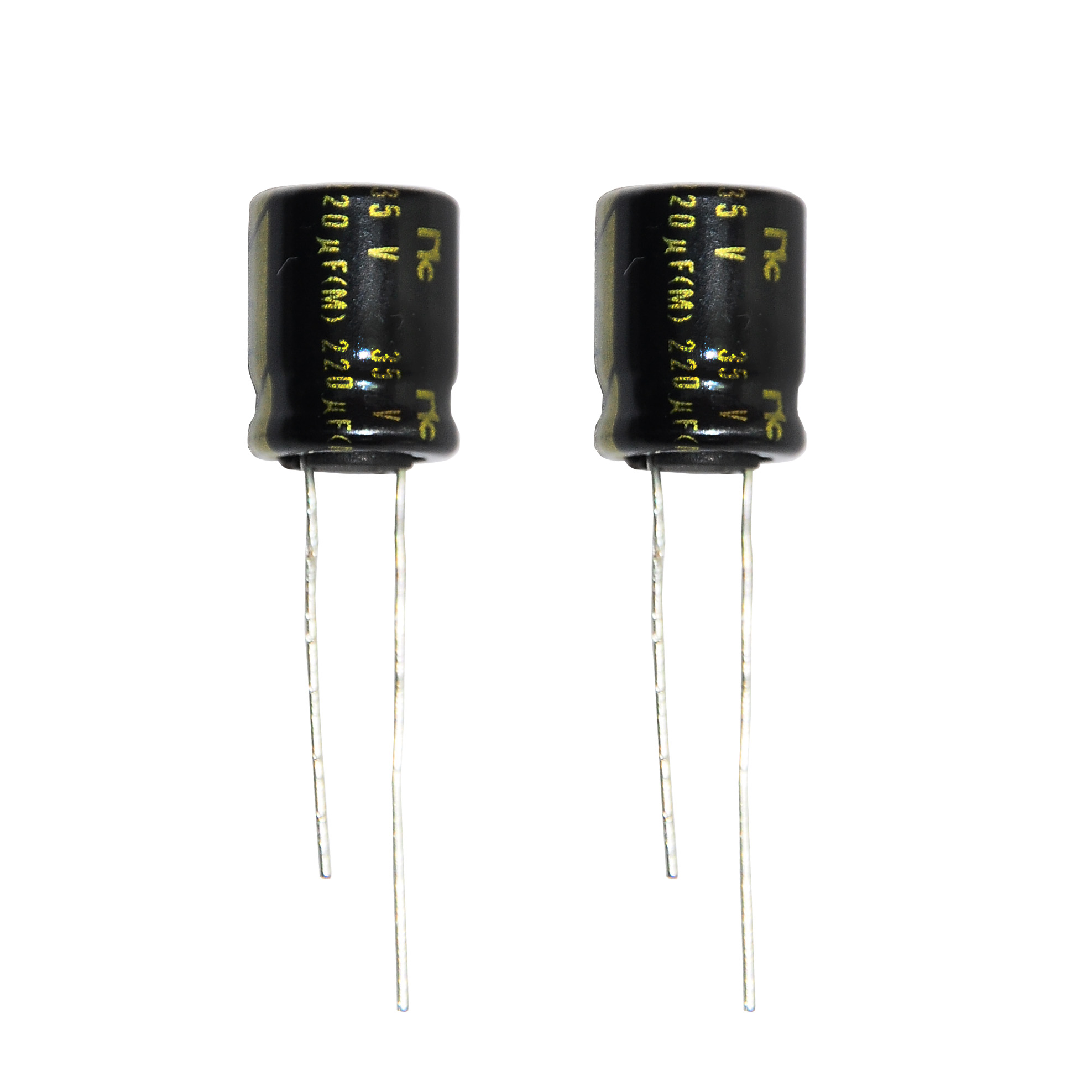 خازن الکترولیت 220 میکروفاراد مدل 35v کد G761 بسته دو عددی