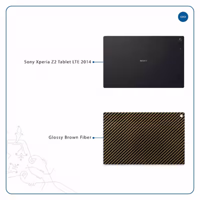 برچسب پوششی ماهوت مدل Glossy-Brown-Fiber مناسب برای تبلت سونی Xperia Z2 Tablet LTE 2014