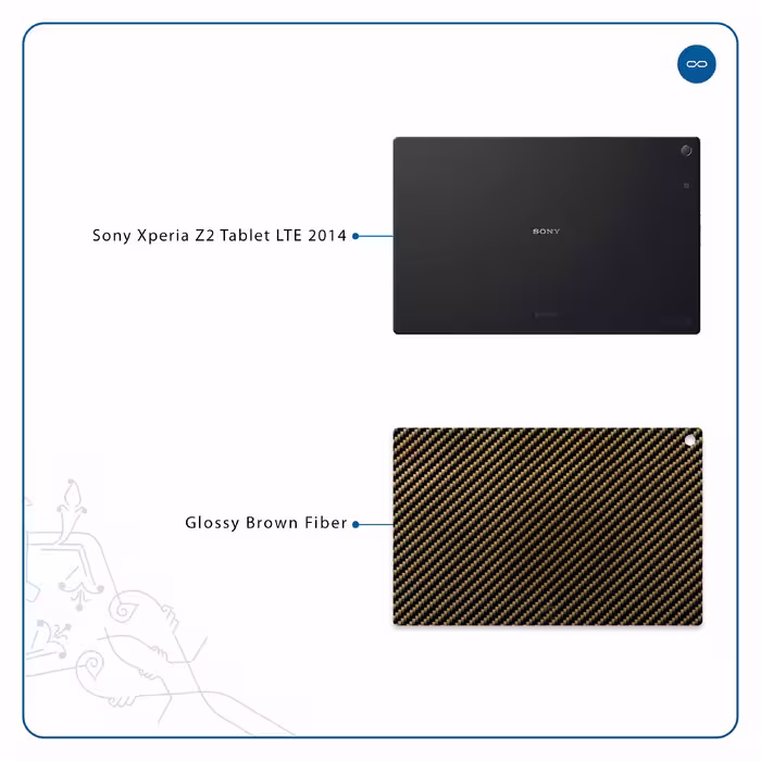 برچسب پوششی ماهوت مدل Glossy-Brown-Fiber مناسب برای تبلت سونی Xperia Z2 Tablet LTE 2014