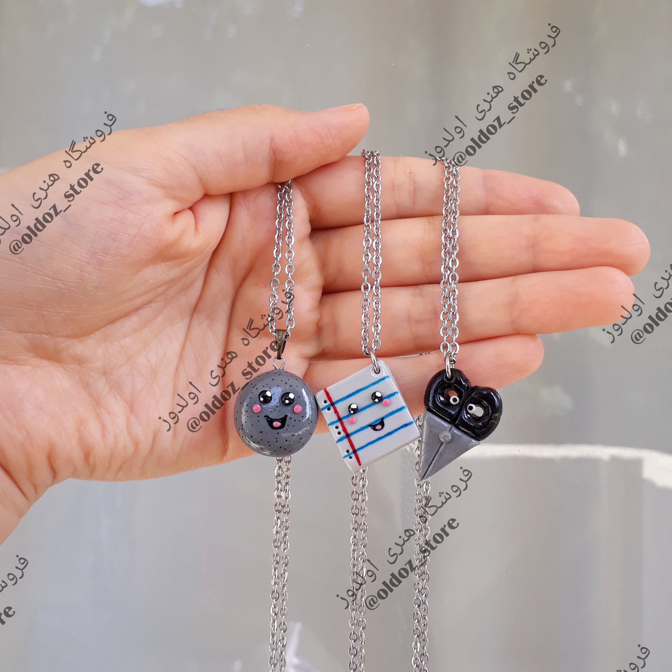 ست گردنبند سه نفره ست گردنبند دوستی ست دوستی ست گردنبند سه نفره گردنبند فانتزی ست همکلاسی گردنبند سنگ و کاغذ و قیچی
