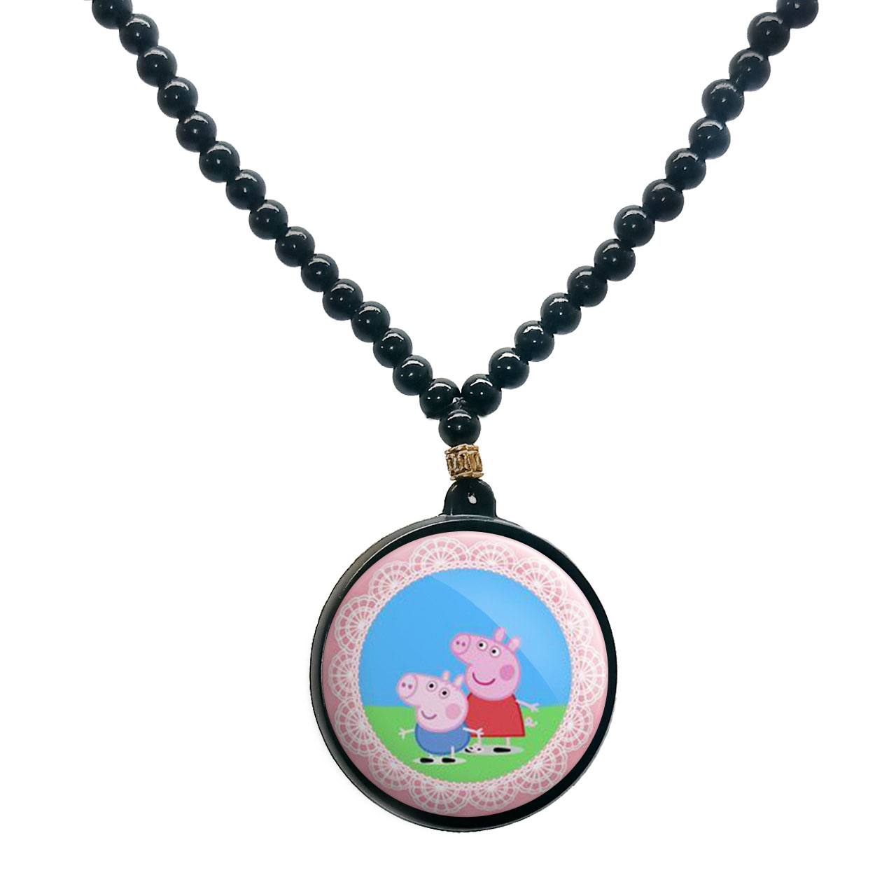 گردنبند پرمانه طرح پپاپیگ کد pmd.25057 مدل دو طرفه