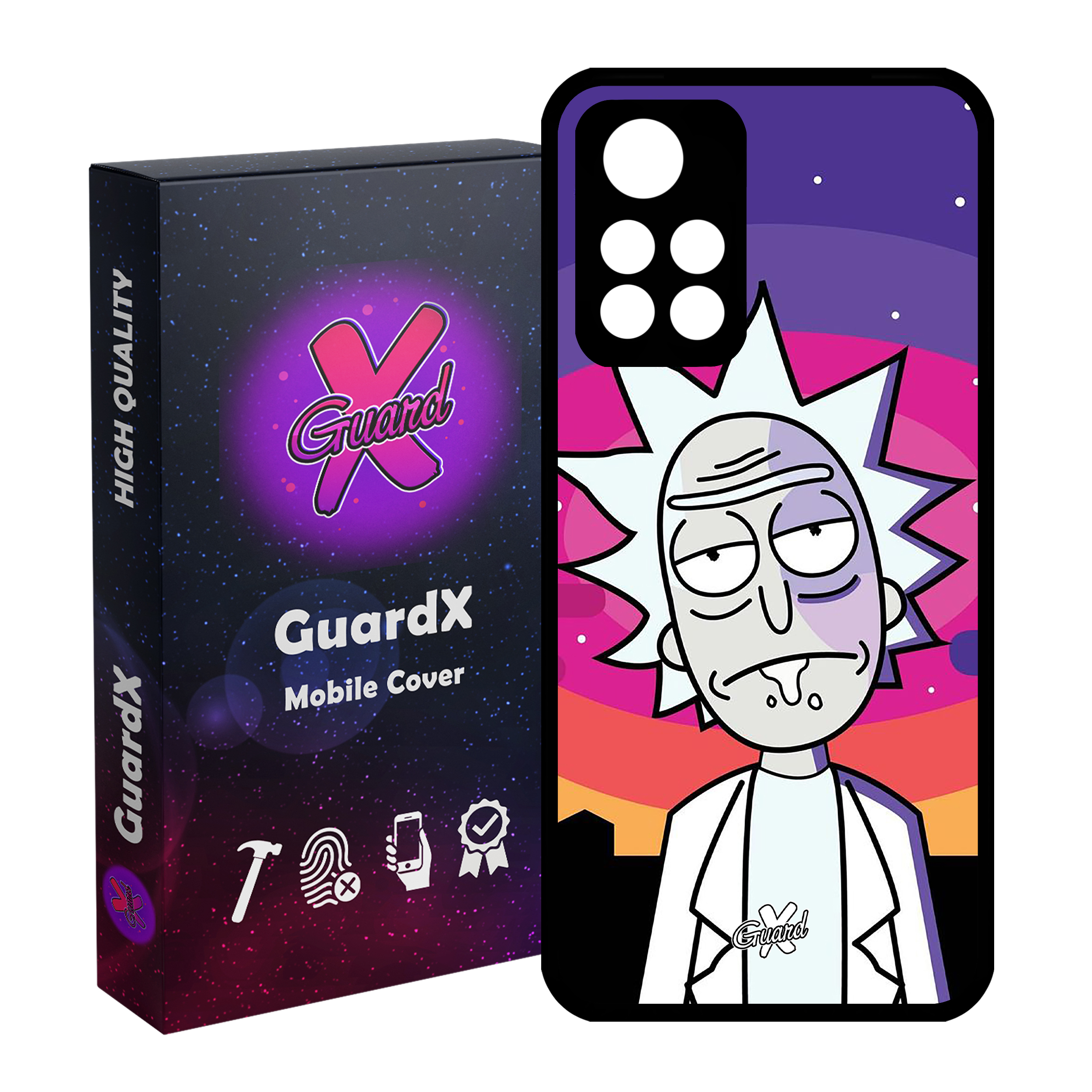 کاور گارد ایکس طرح Rick and Morty مدل Glass10099 مناسب برای گوشی موبایل شیائومی Poco M4 Pro 5G/Redmi Note 11T 5G/Redmi Note 11S 5G