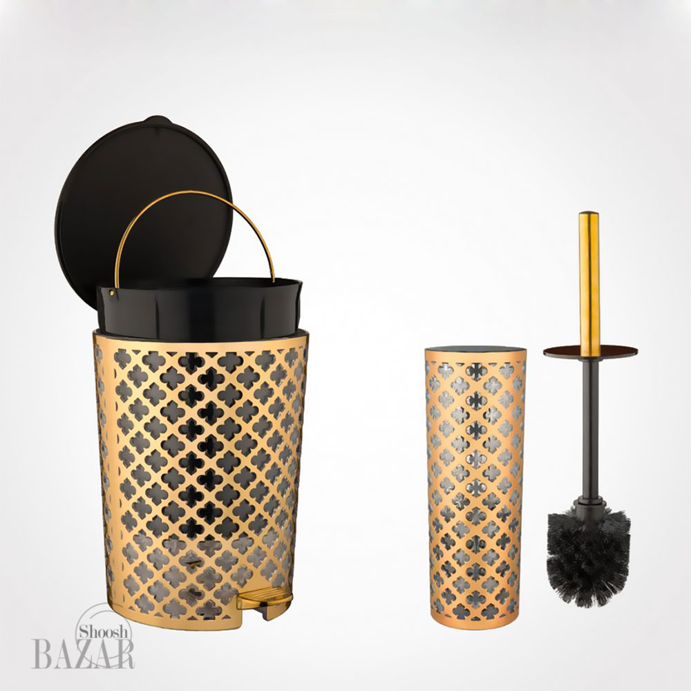 ست سطل و فرچه مدل گل چاپدار لیمون کد 1820