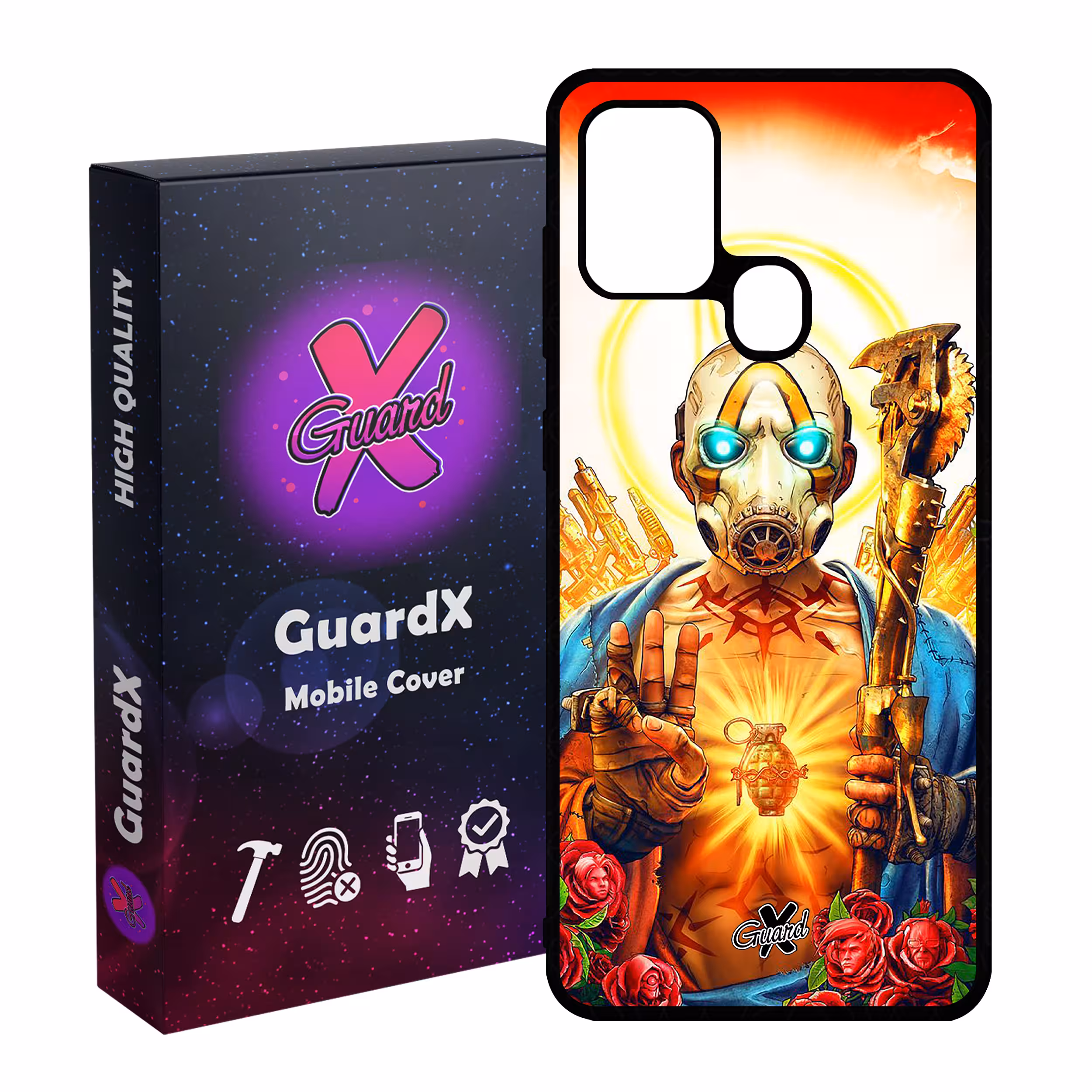 کاور گارد ایکس طرح Borderlands مدل Glass10068 مناسب برای گوشی موبایل سامسونگ Galaxy A21s