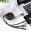کابل تبدیل USB به USB-C/microUSB/لایتنینگ باسئوس مدل GOLDEN LOOP طول 12 متر